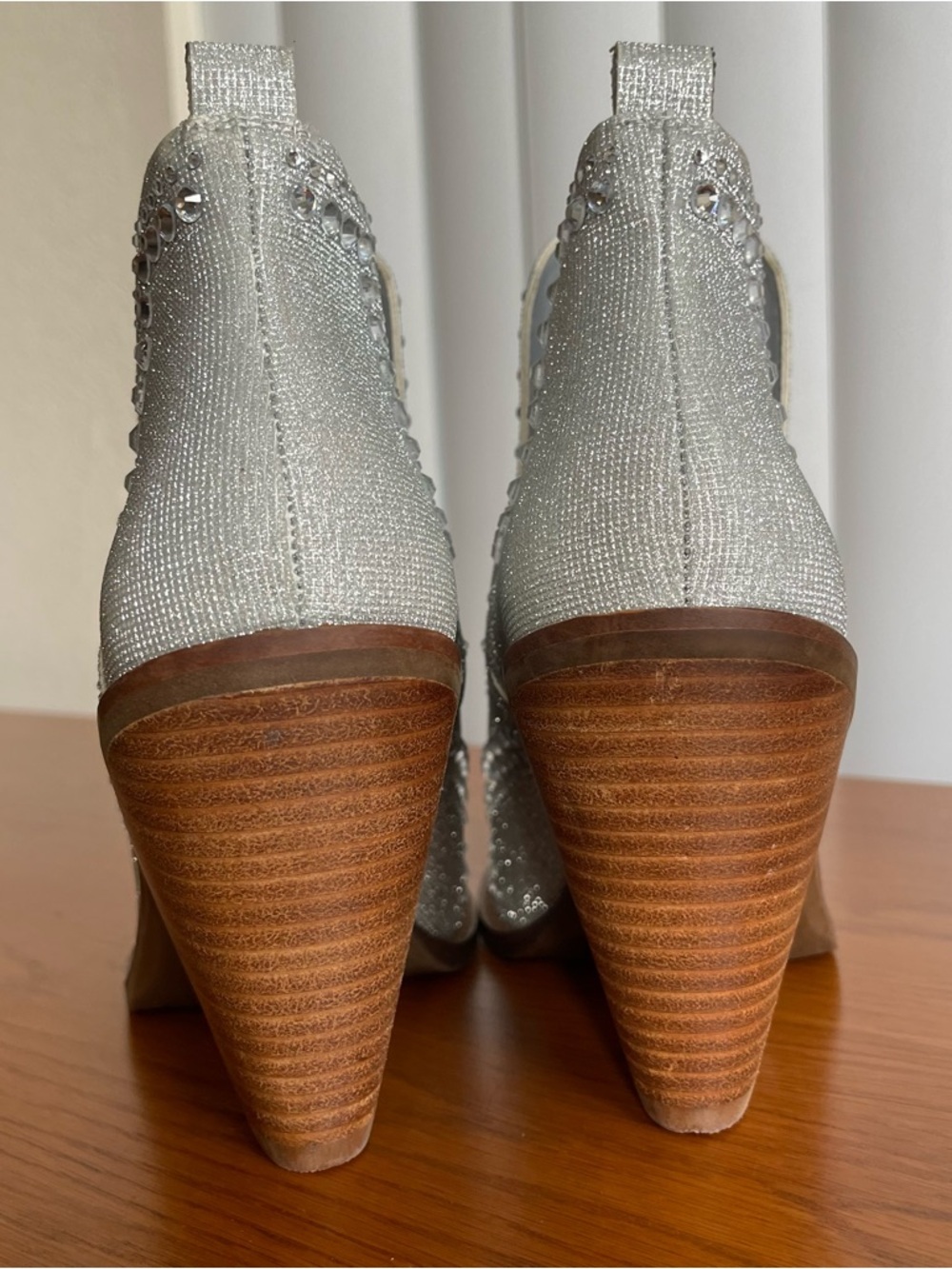 Gianni Bini Brees Rhinestone Metallic Western Booties Size 7.5 - Picture 9 of 16